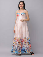 Cream Printed Floral Dress