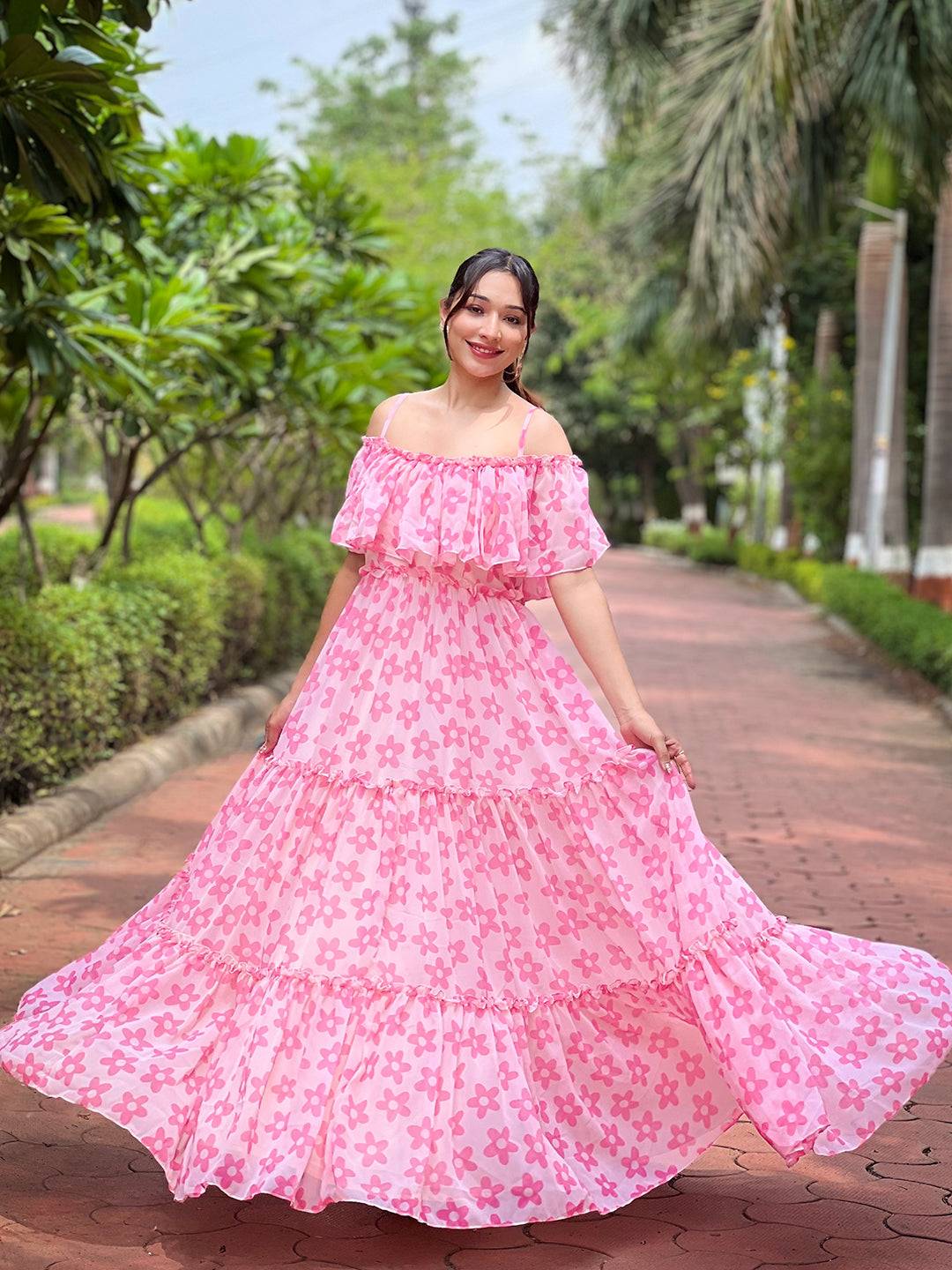 Serene Rosette Flower Dress