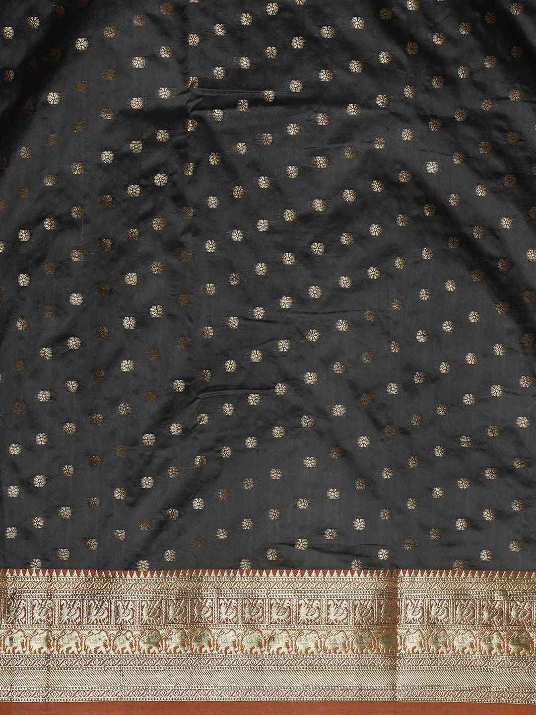 Stylish Banarasi Grey Colour Woven Design Silk Saree