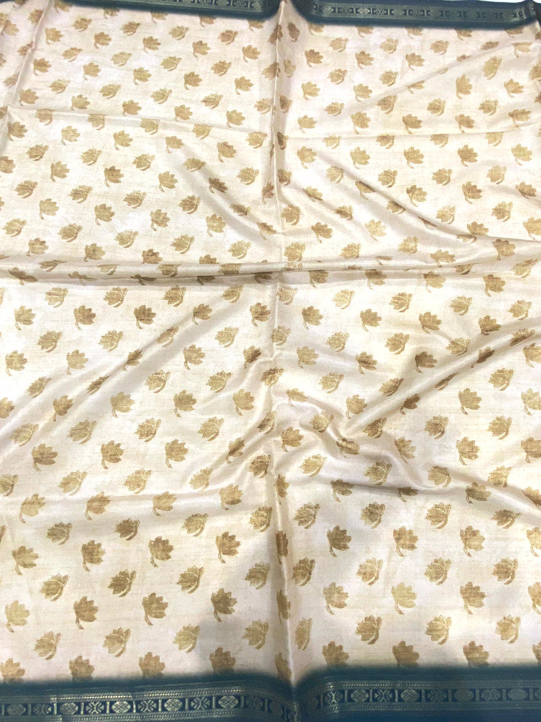 Cream Soft Silk Freehand Kalamkari Print Saree