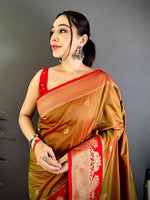 Brown Soft Silk Kanjivaram Saree