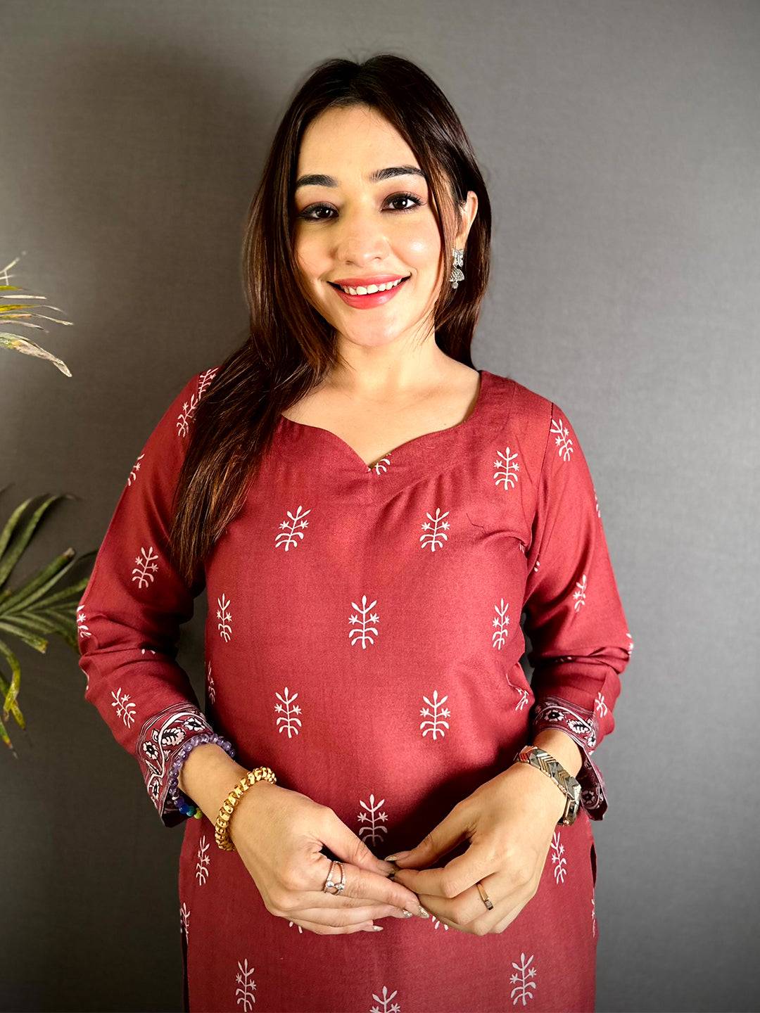 Paan Neck Kalamkari  Art Kurti