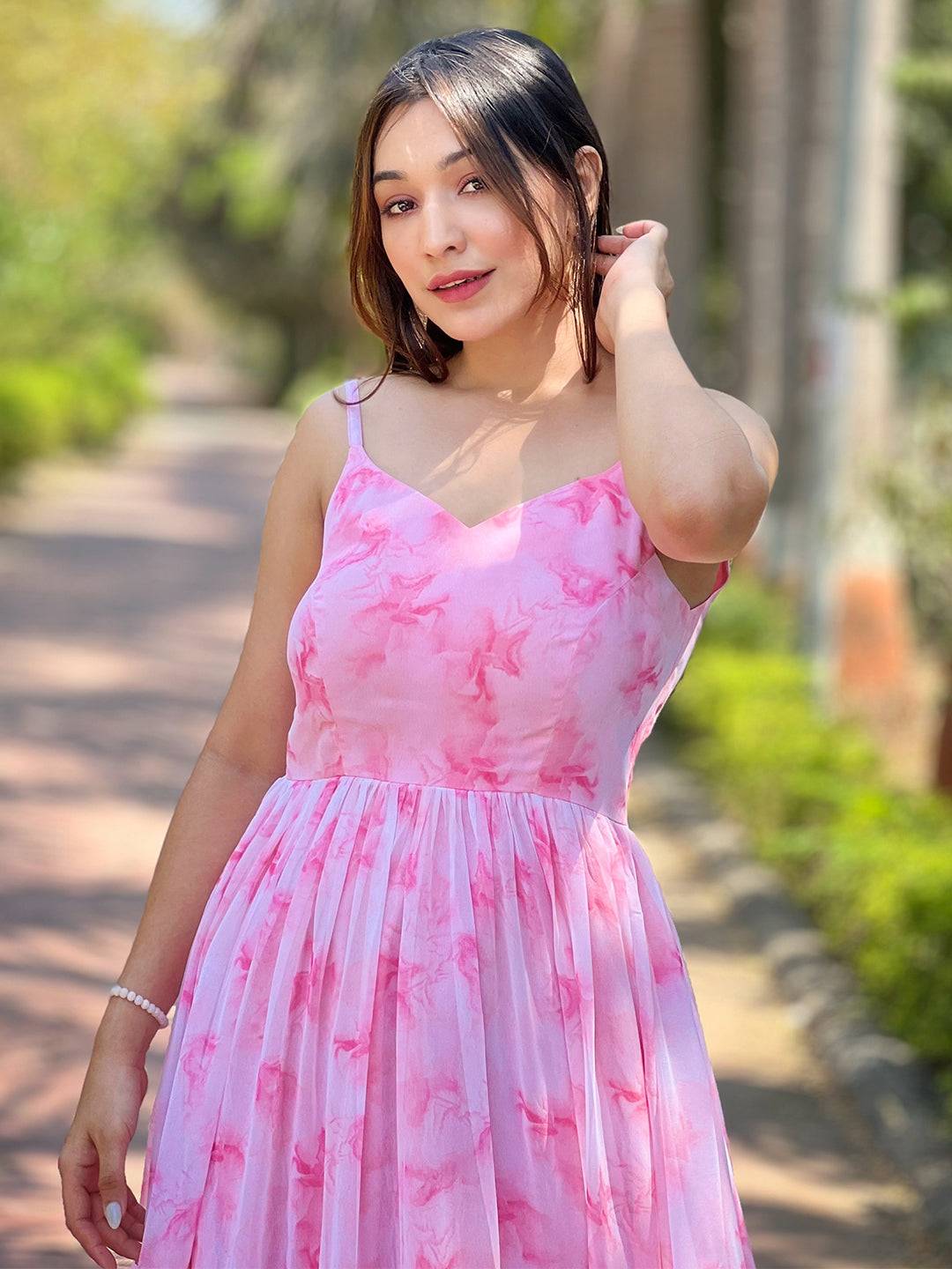 Blush Pink Batik Printed Dress