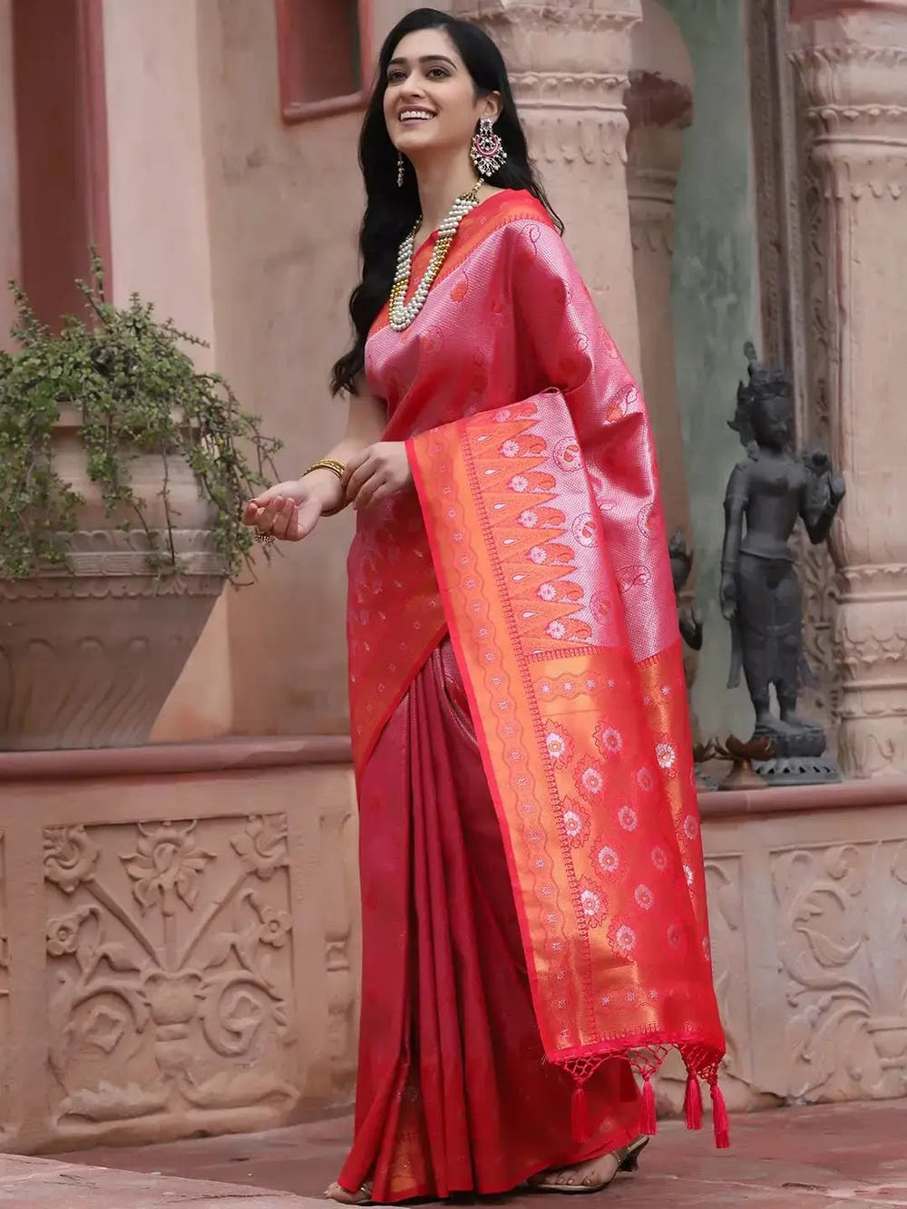 Kanjivaram Silk Saree With Zari Work