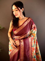 Rich Maroon Banarasi Soft Silk Saree