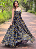 Raven Black Printed Bandhej Dress