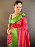 Blush Pink Kovai Banarasi Silk Saree
