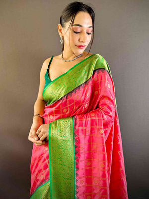 Blush Pink Kovai Banarasi Silk Saree