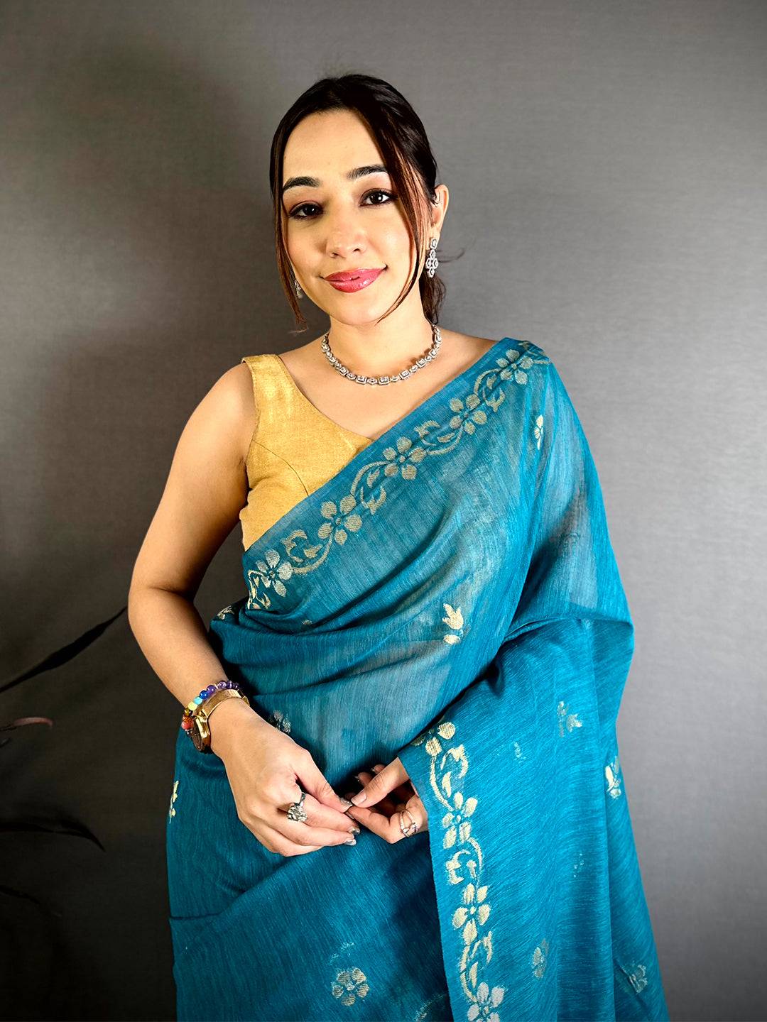 Rama Sona Chandi Khadi Ghicha Saree