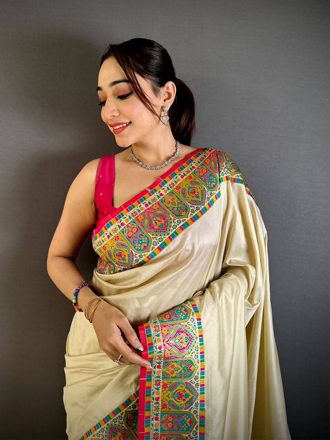 Regal Minakari Pashmina Soft Silk Saree