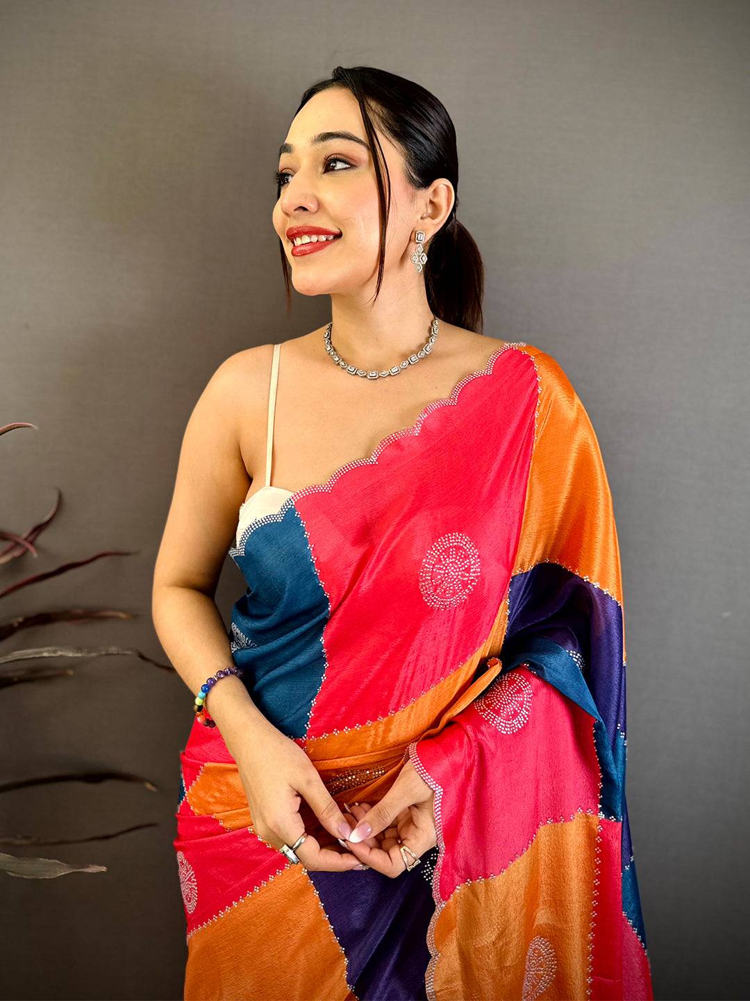 Stylish Printed Chinnon Chiffon Saree
