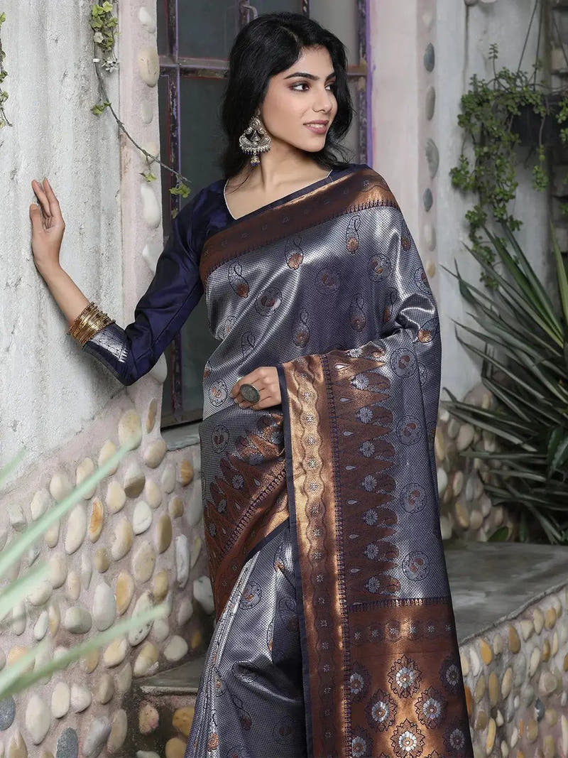 Kanjivaram Silk Saree With Zari Work