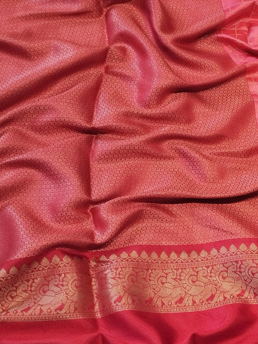 Cream Colour Double Border Chex Weaving Banarasi Soft Silk Saree