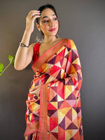 Geometric Linen Saree