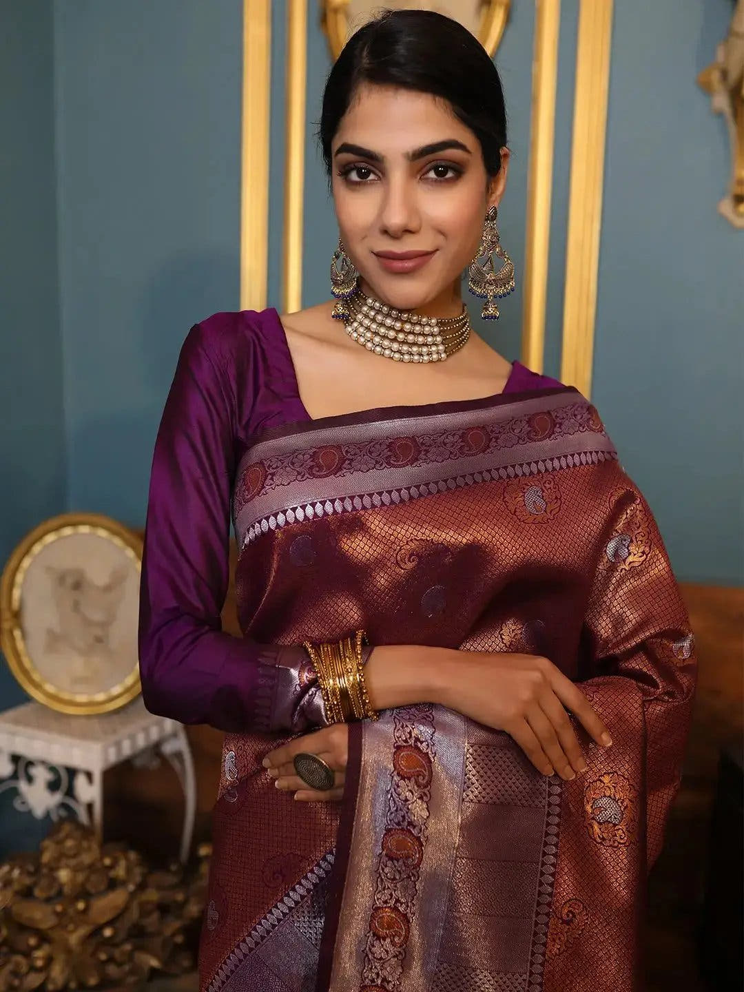 Kanjivaram Silk Saree With Zari Work