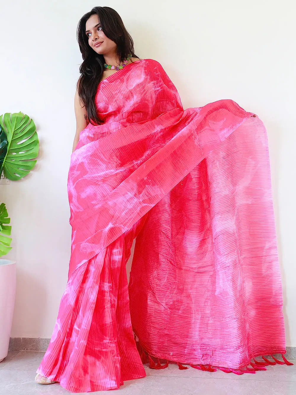 Elevate Your Style with Multy Colored Print Bollywood Design Crash Saree