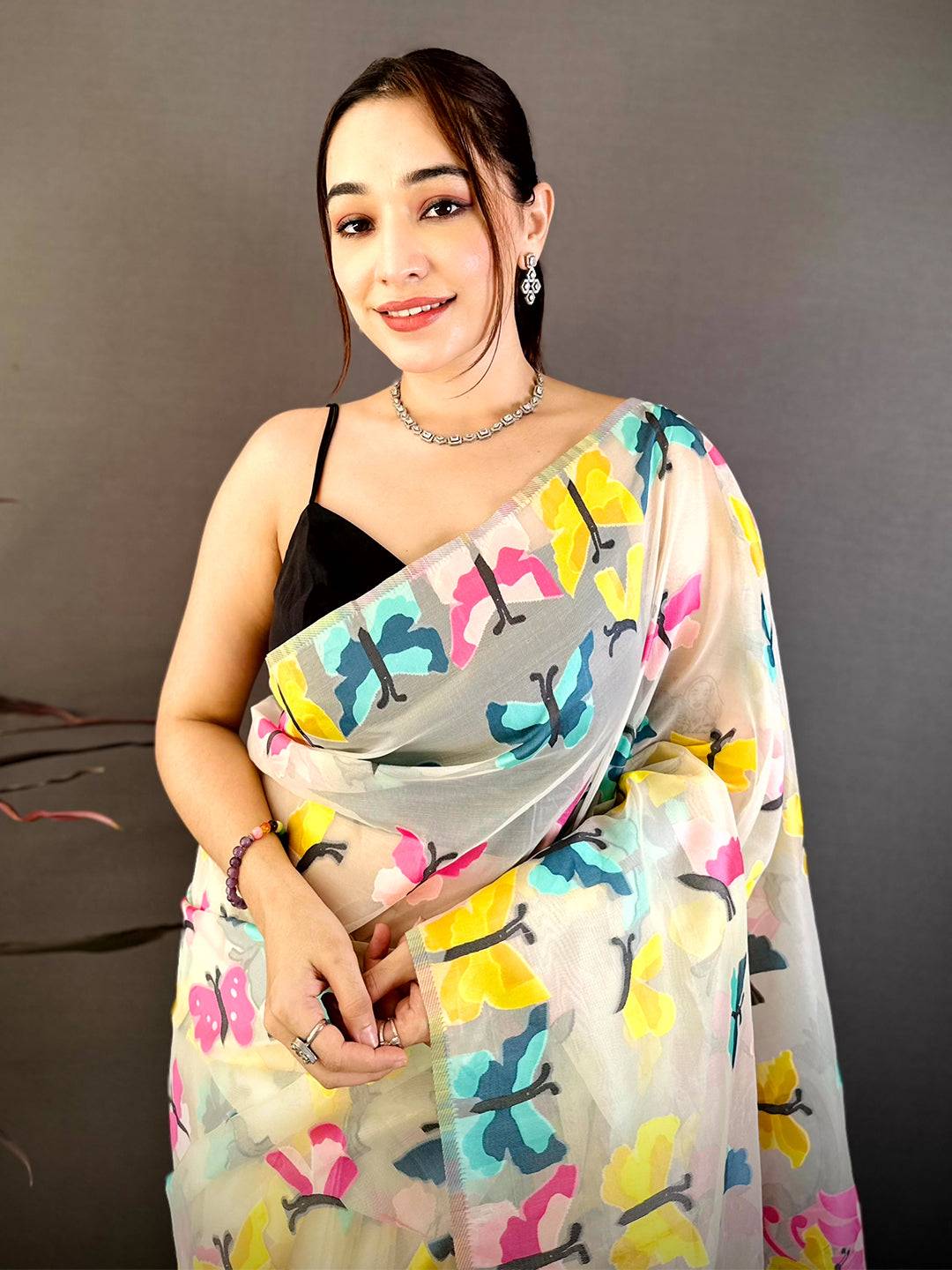 Royal Brasso Silk Minakari Resham Saree