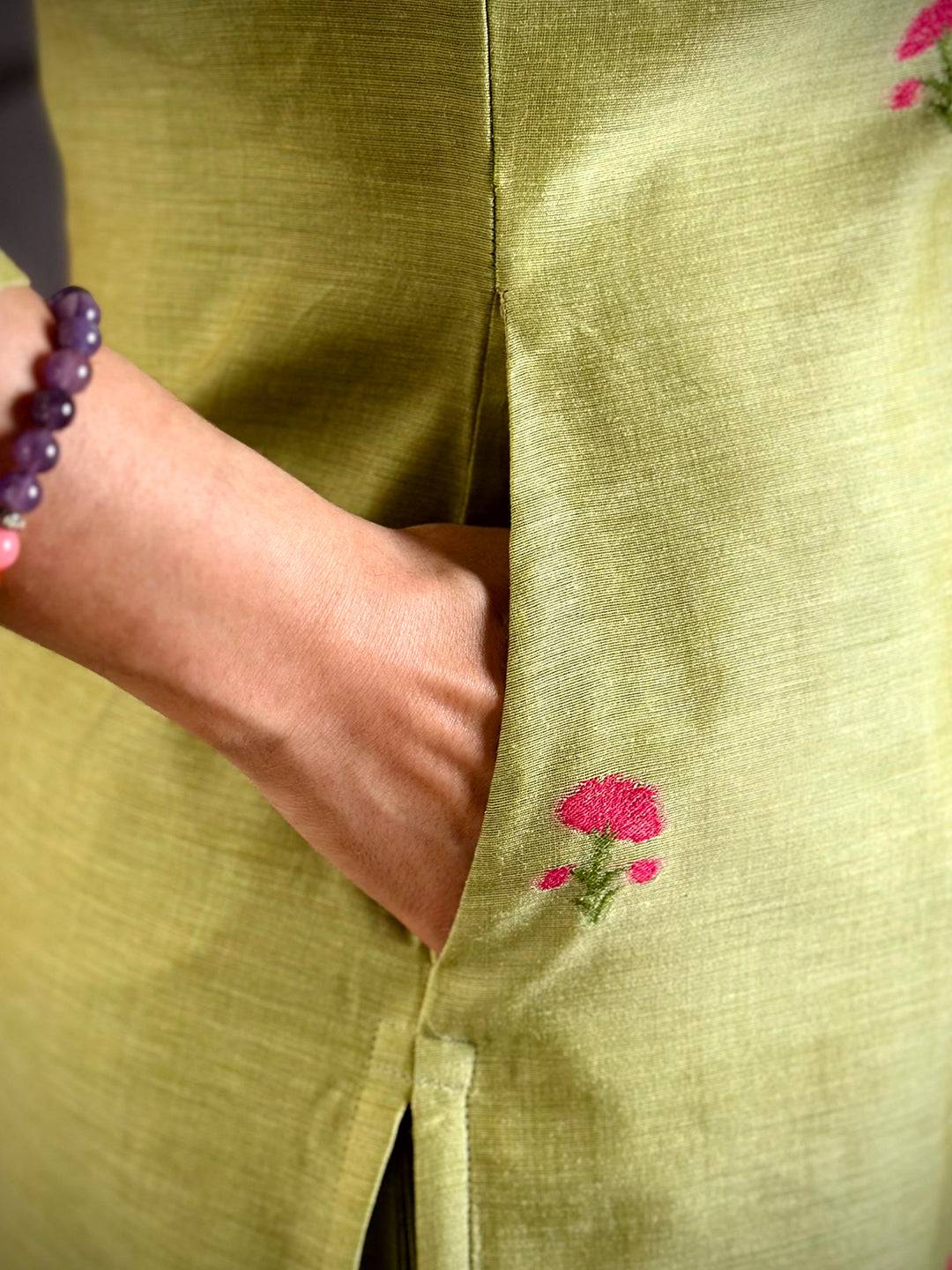 Radiant Pista Floral Cotton Dress