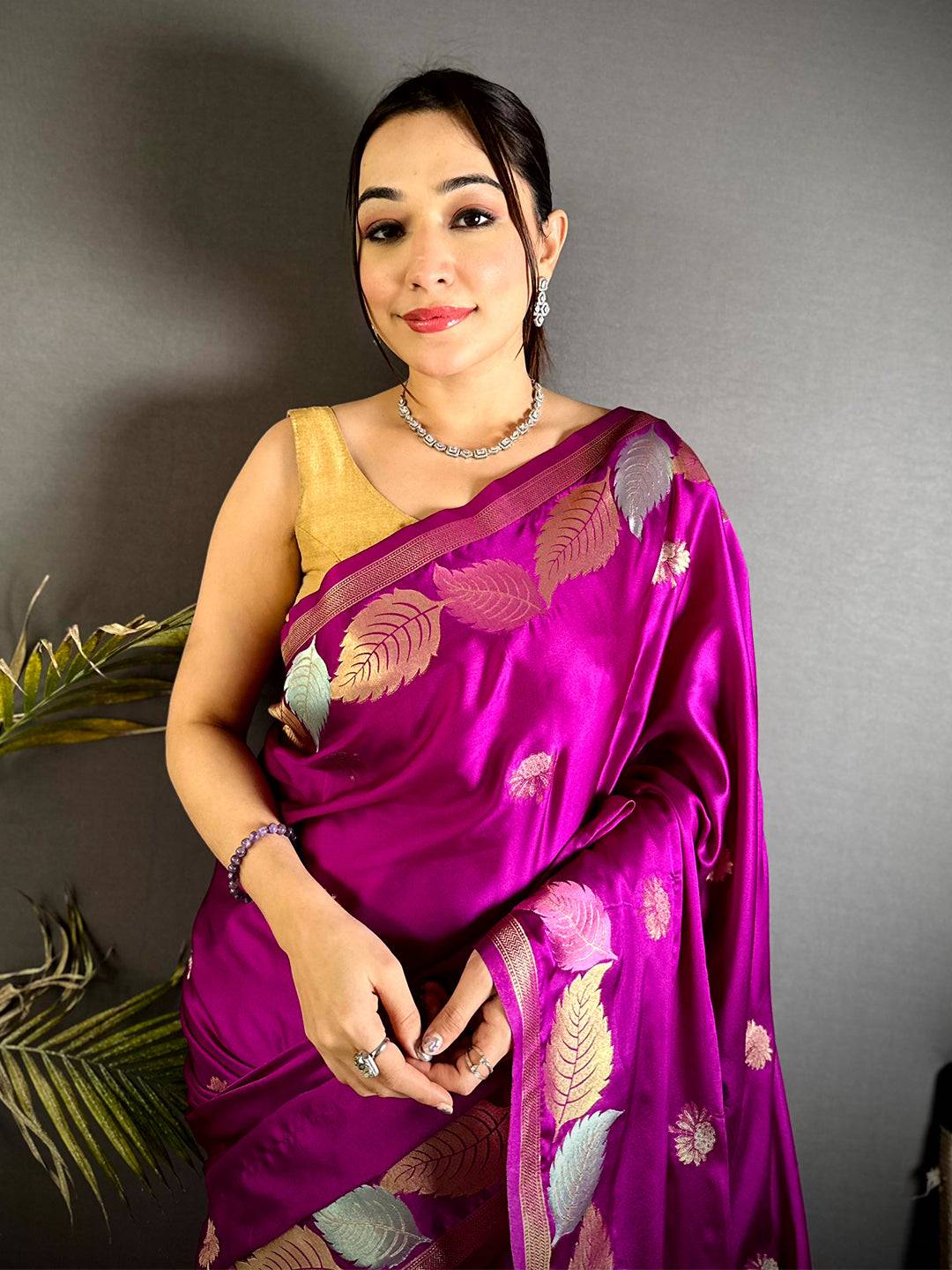 Royale  Satin  Silk Zari Saree