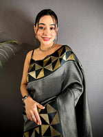 Black Sona Chandi Weave Katan Silk Saree