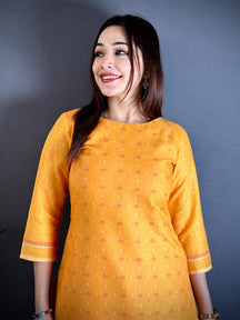 Floral  Boat  Neck  Mul  Kurti