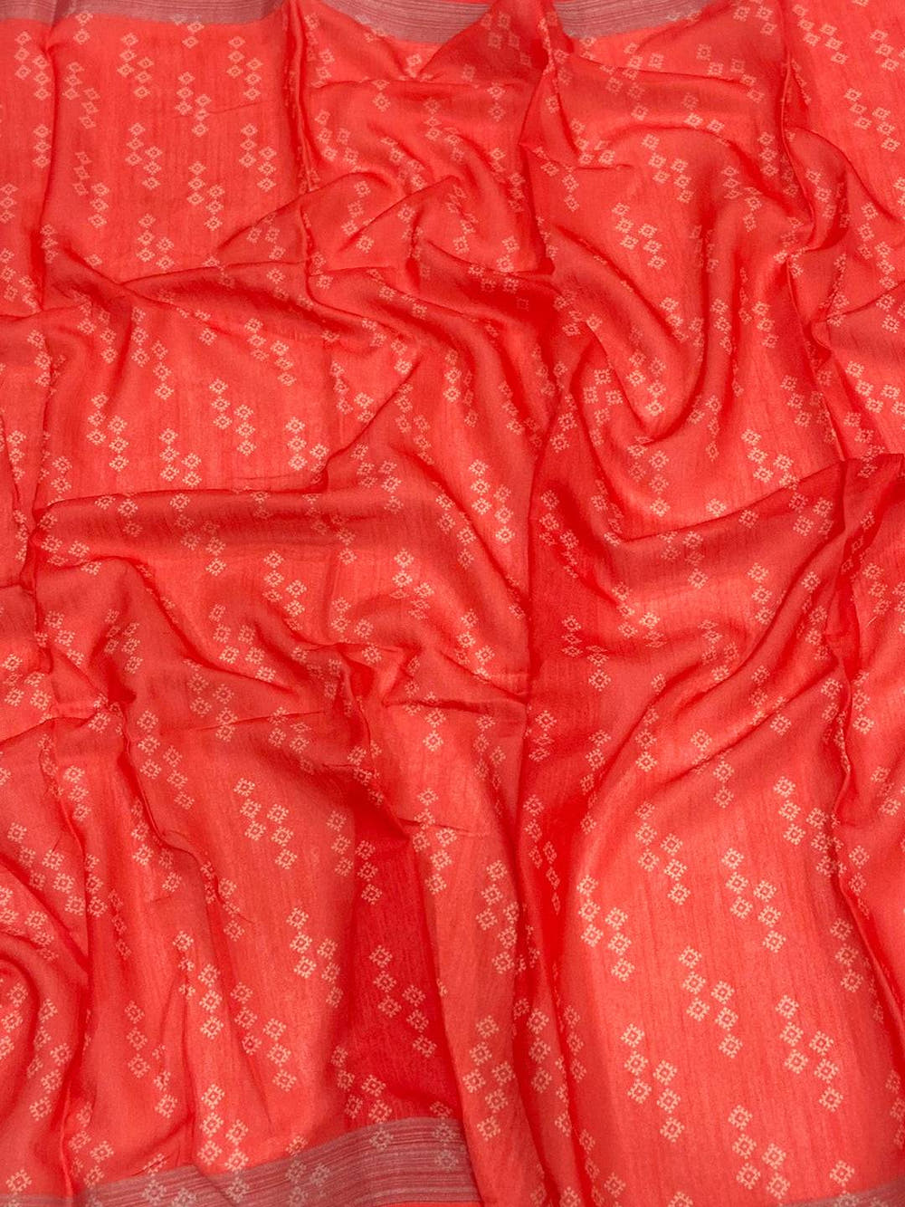 White Linen Floral Kalamkari Print Saree