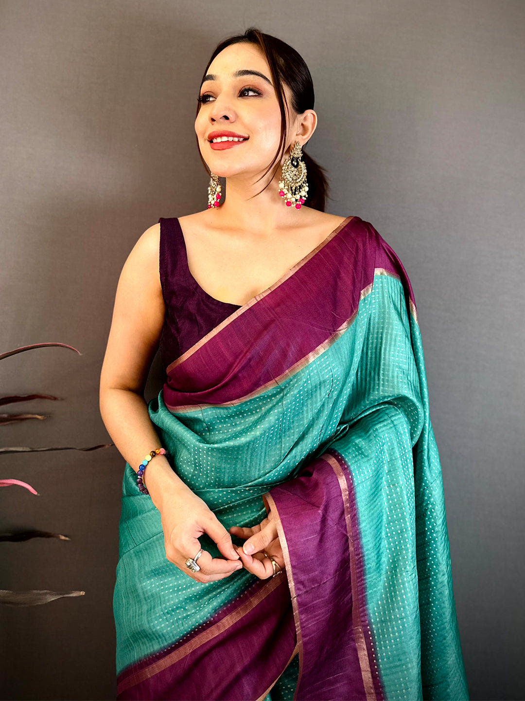 Rama Tussar Gold Zari 1000 Butti Saree