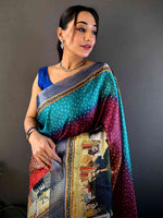 Heritage Silk Blend Bandhani Print Saree