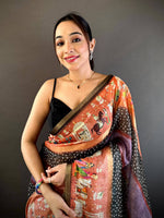Elegant Soft Chanderi Cotton Bandhej Print Saree