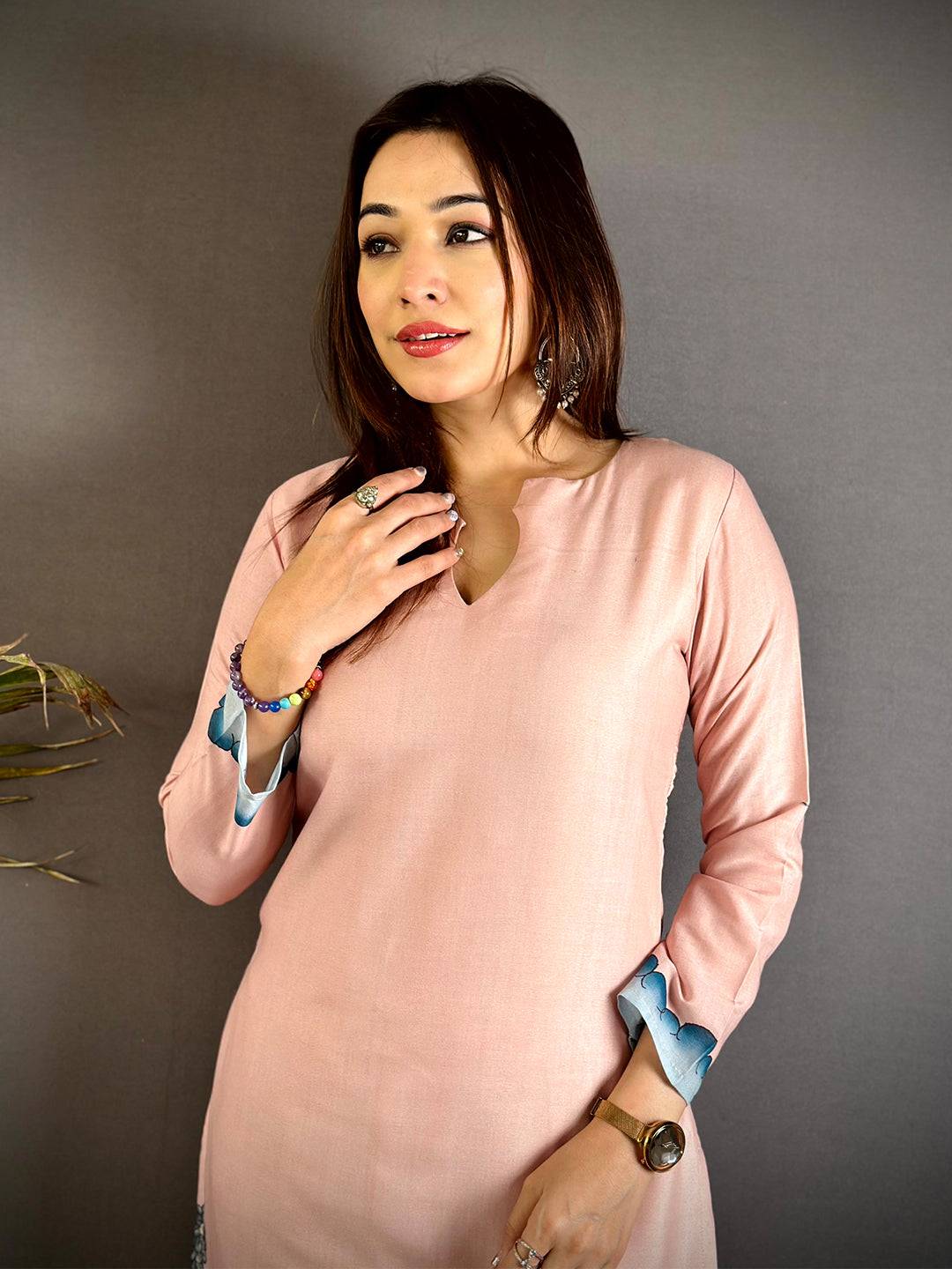 Kalamkari Oval Slit Mul  Kurti