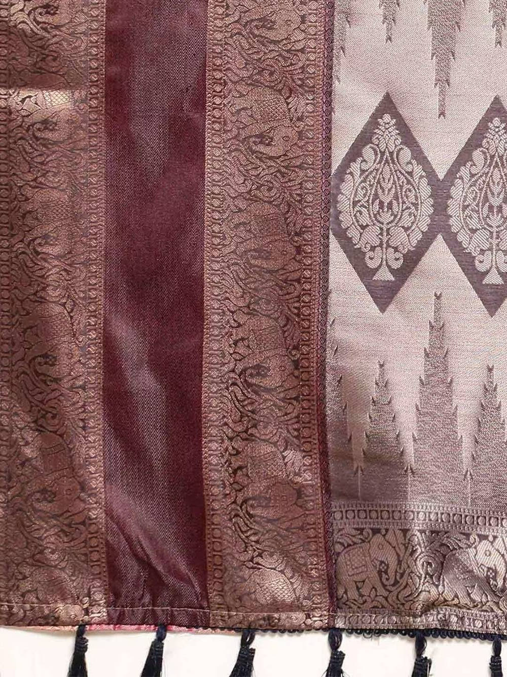 Blue Colour Digital Kalamkari Print Pattu Banarasi Silk Saree