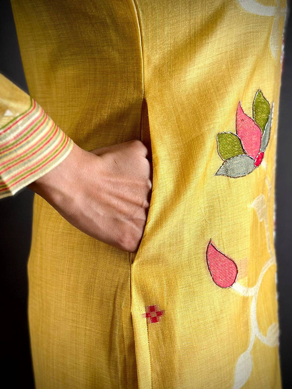 Yellow Floral Heritage Cotton Suit Set