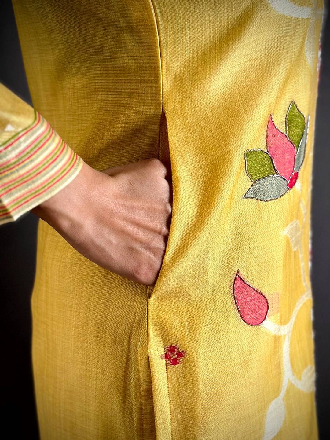Yellow Floral Heritage Cotton Suit Set