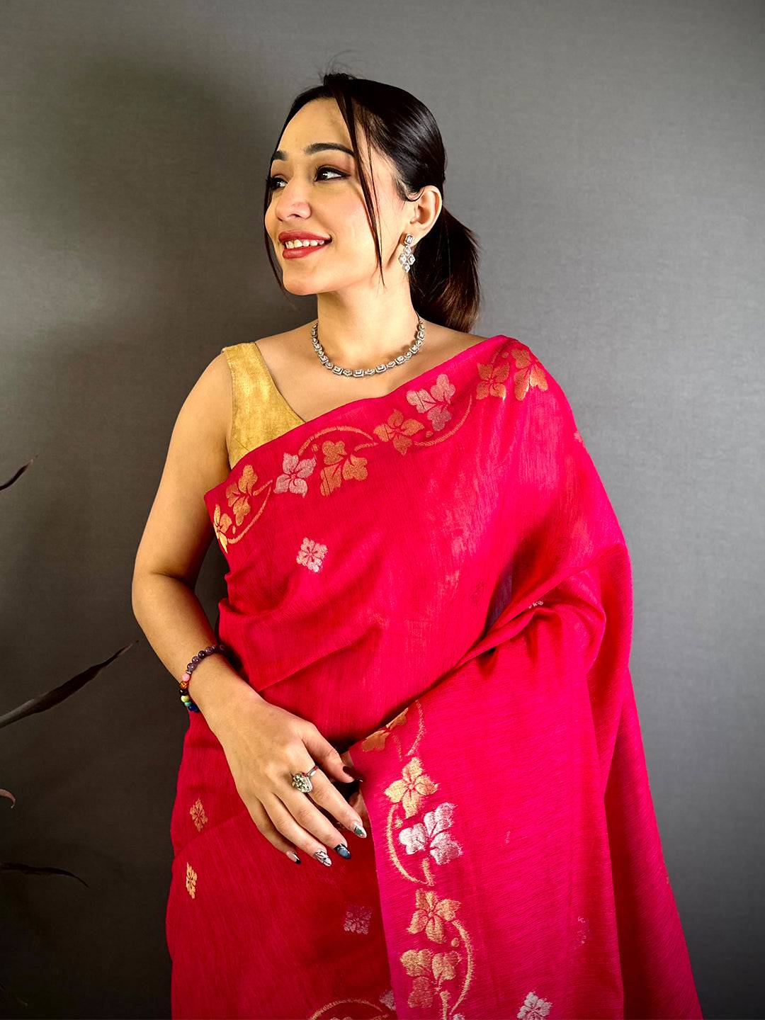 Rani Sona  Chandi  Munga  Saree