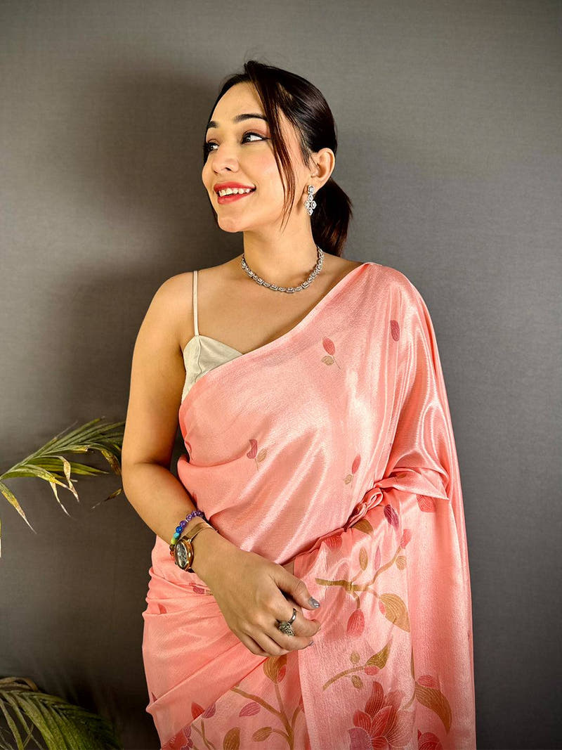 Regal Soft Chinnon Chiffon Floral Saree