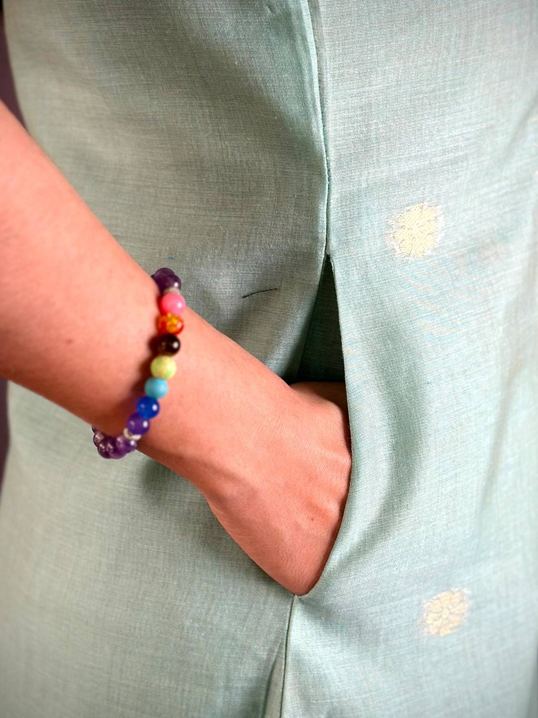 Royal  Aqua  Mul  Cotton  Dress