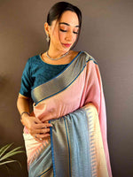 Radiance Cotton Viscose Zari Check Ombre Saree