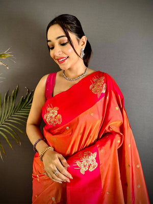 Opulent Soft Silk Sona Chandi Zari Saree