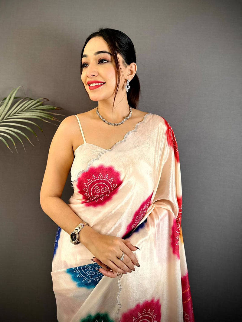 Regal Chiffon Bandhej Print Saree