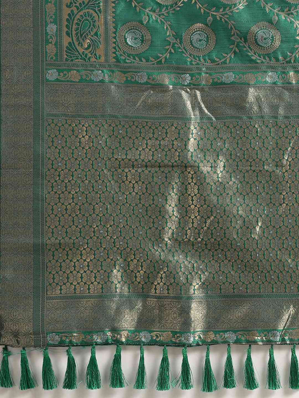 Banarasi Green Colour Woven Design Silk Saree