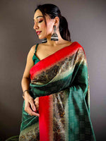 Green Soft Silk Kalamkari Pallu Saree