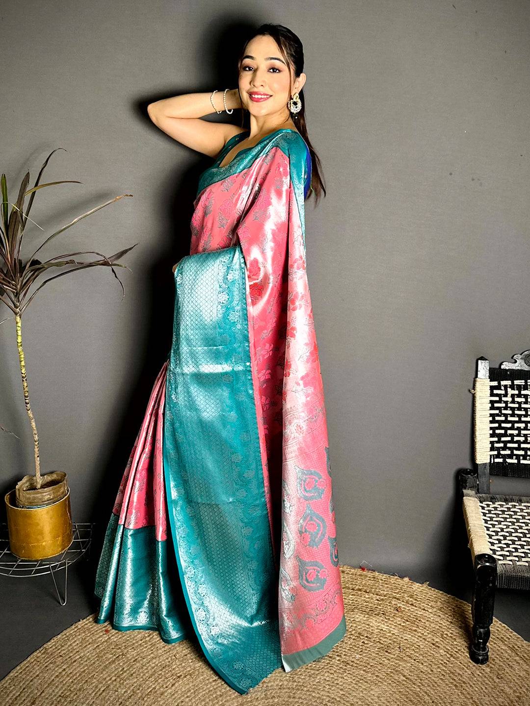 Radiant Zari One Gram Tissue Kanchi Saree