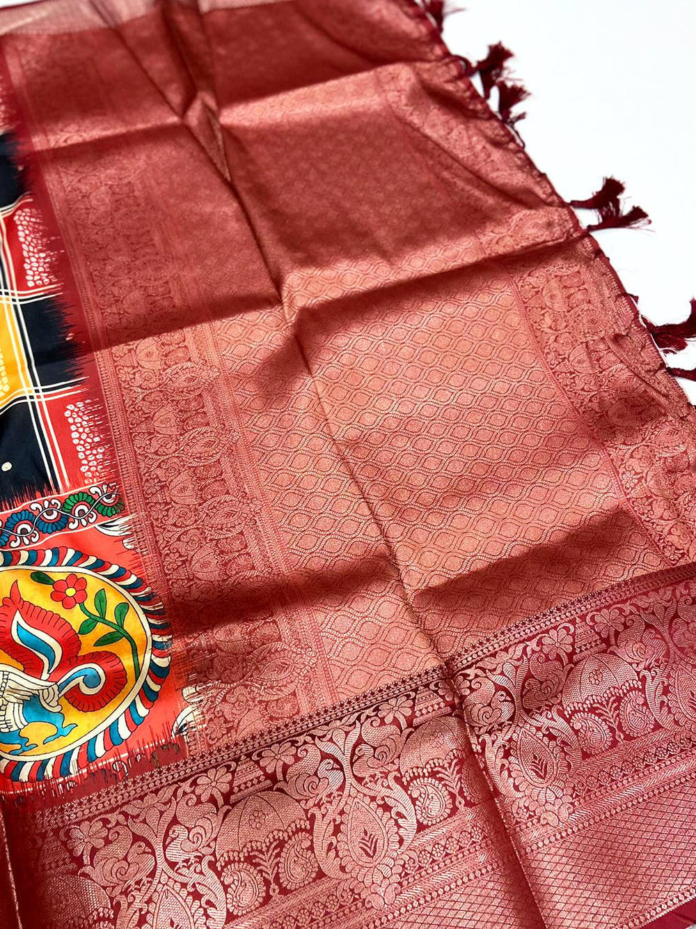 Radiant Bandhej Printed Banarasi Saree