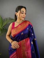 Purple Soft Gadwal Silk Saree