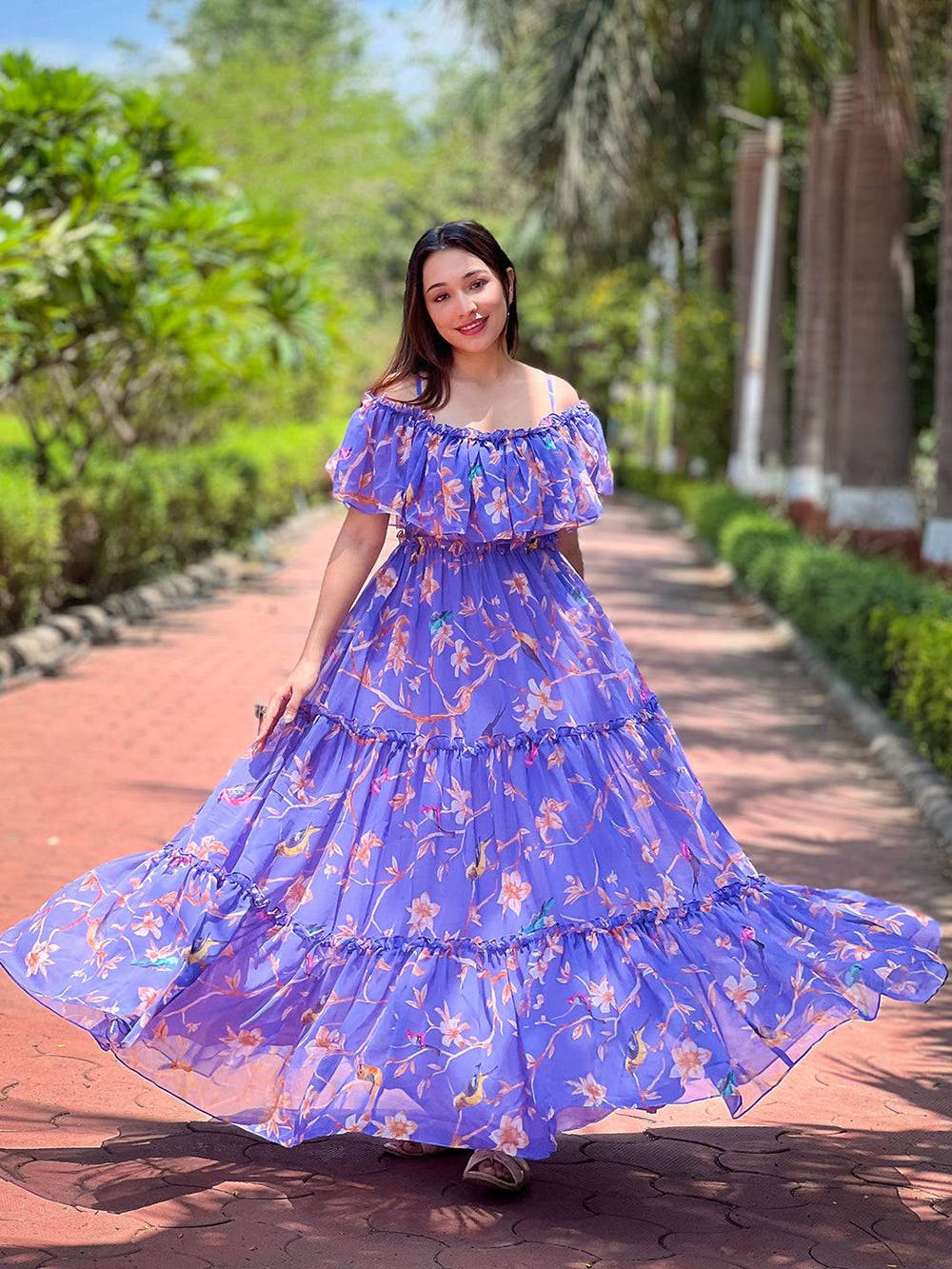 Purple Martini Floral Maxi Dress