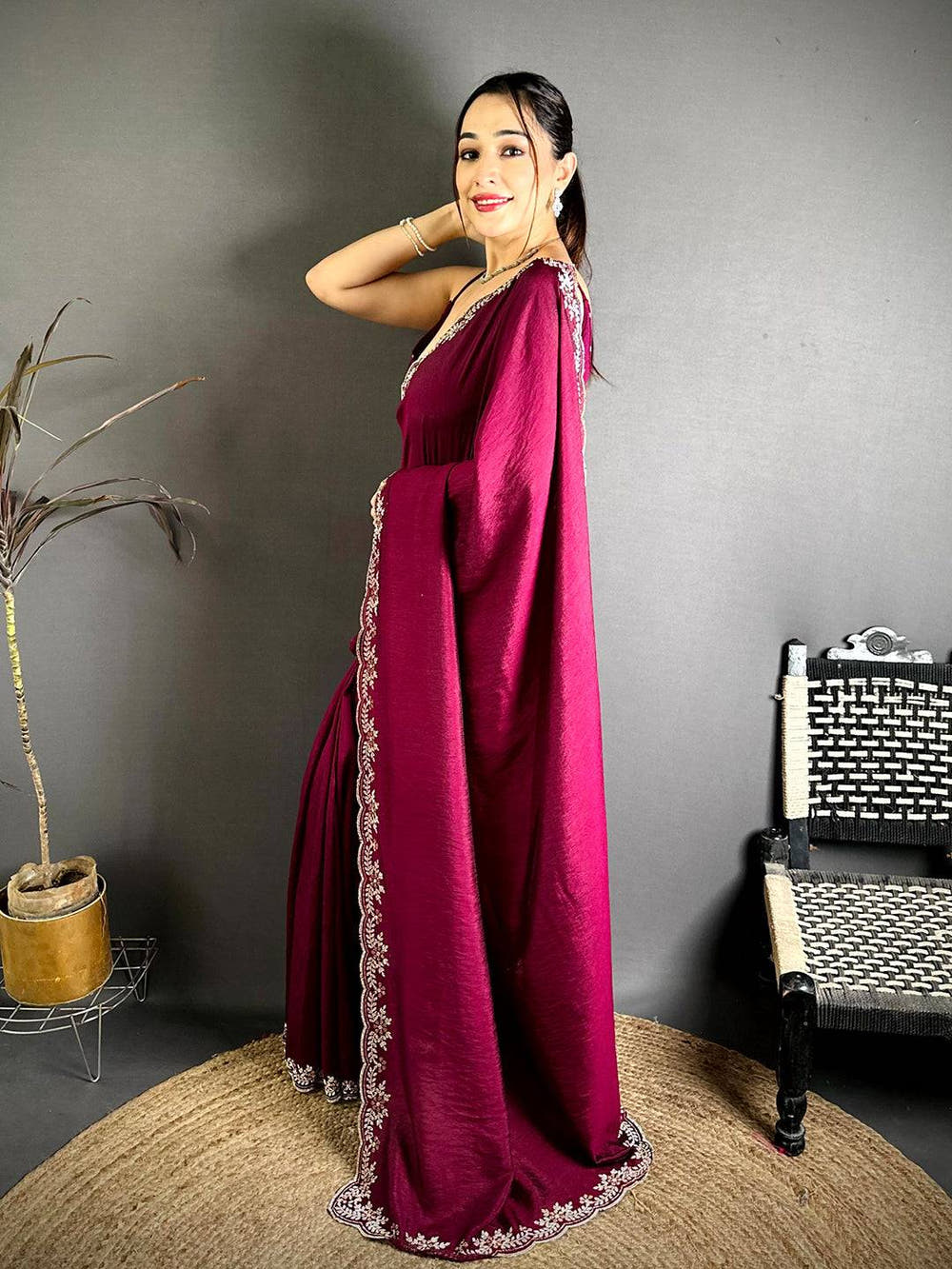 Radiant Diamond Zarkhond Chiffon Silk Saree