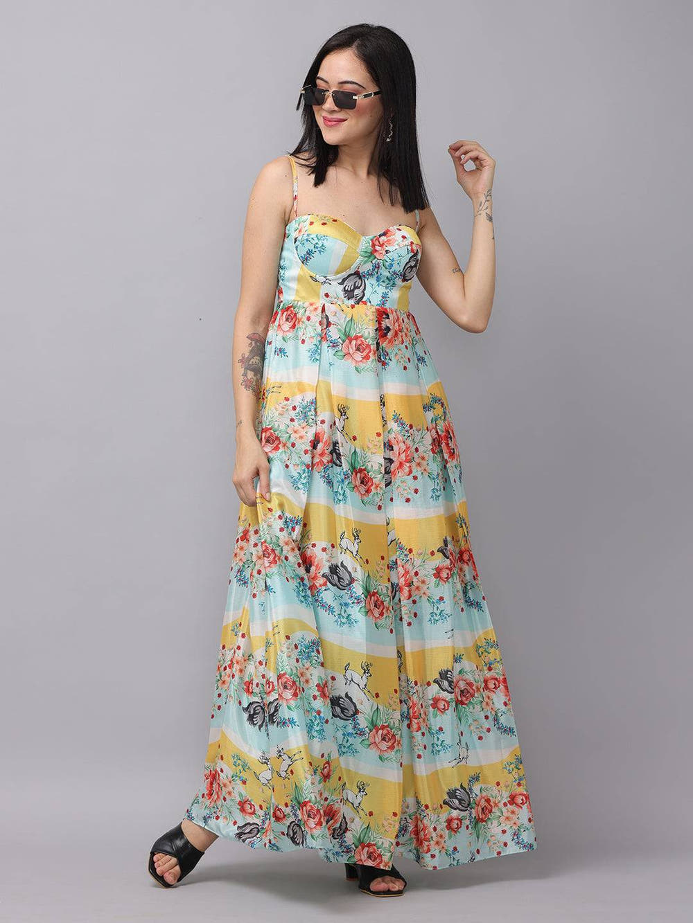 Chiffon Print Sleeveless Dress