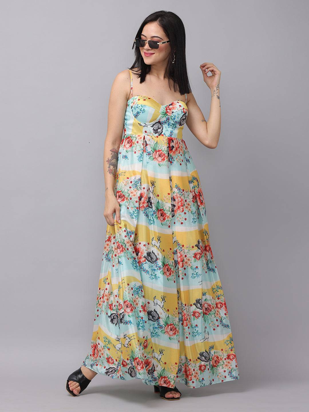 Chiffon Print Sleeveless Dress