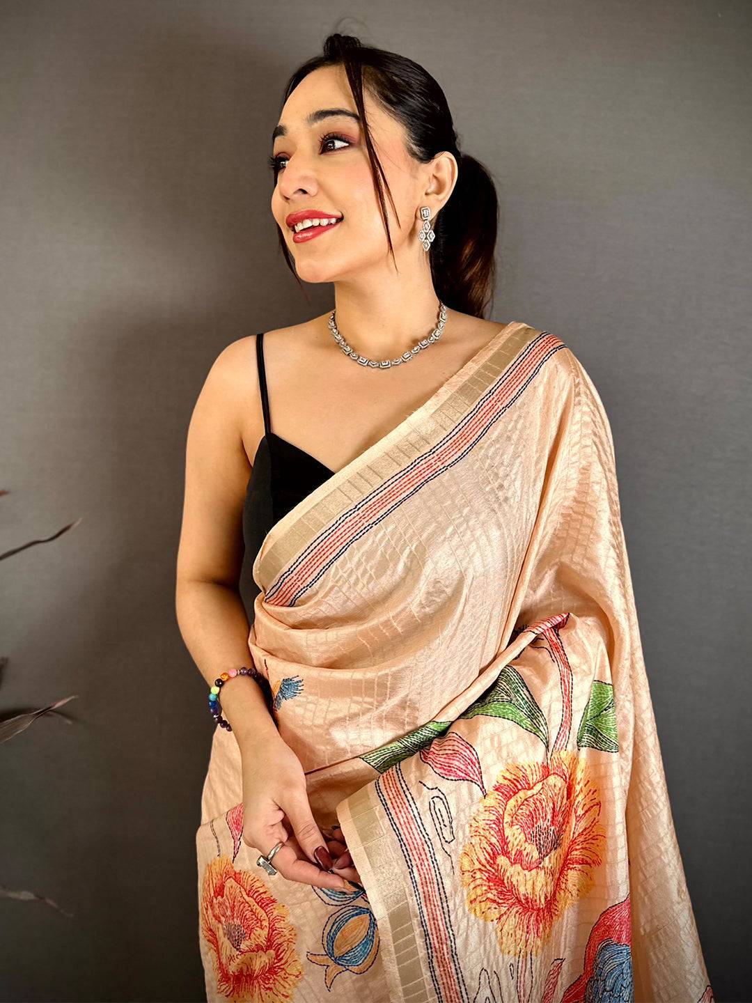 Elegance Soft Tussar Ghicha Katha Saree