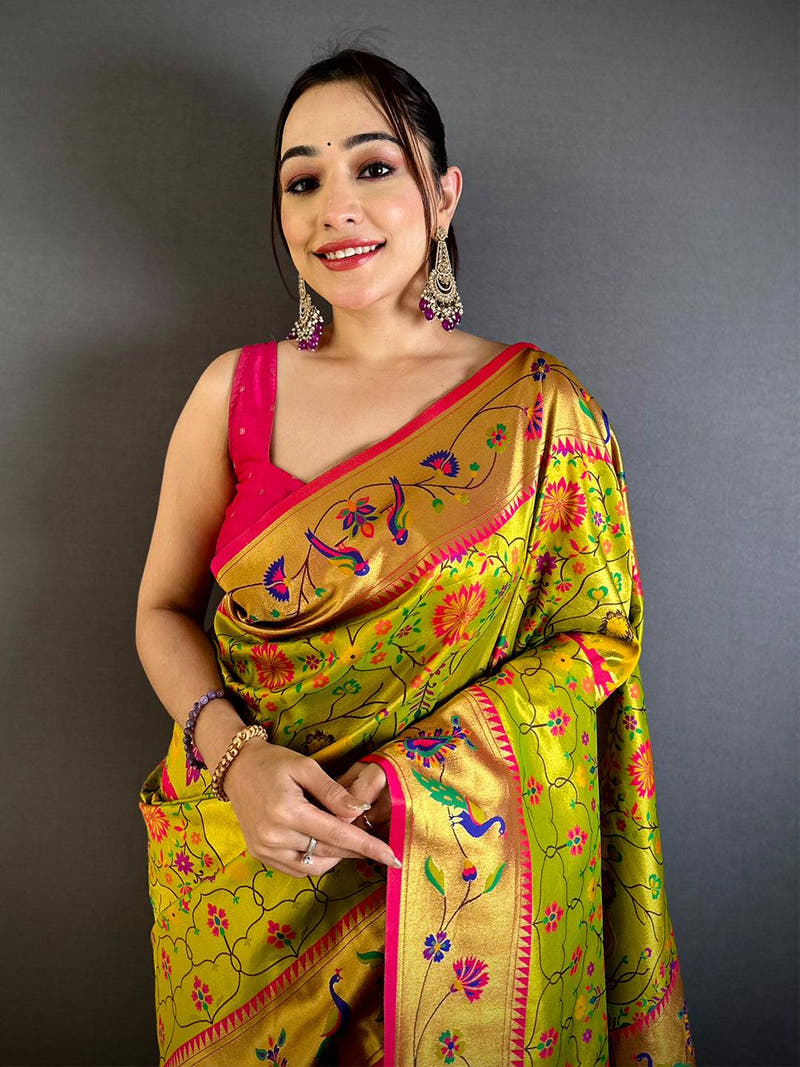 Royal Green Patola Paithani Saree